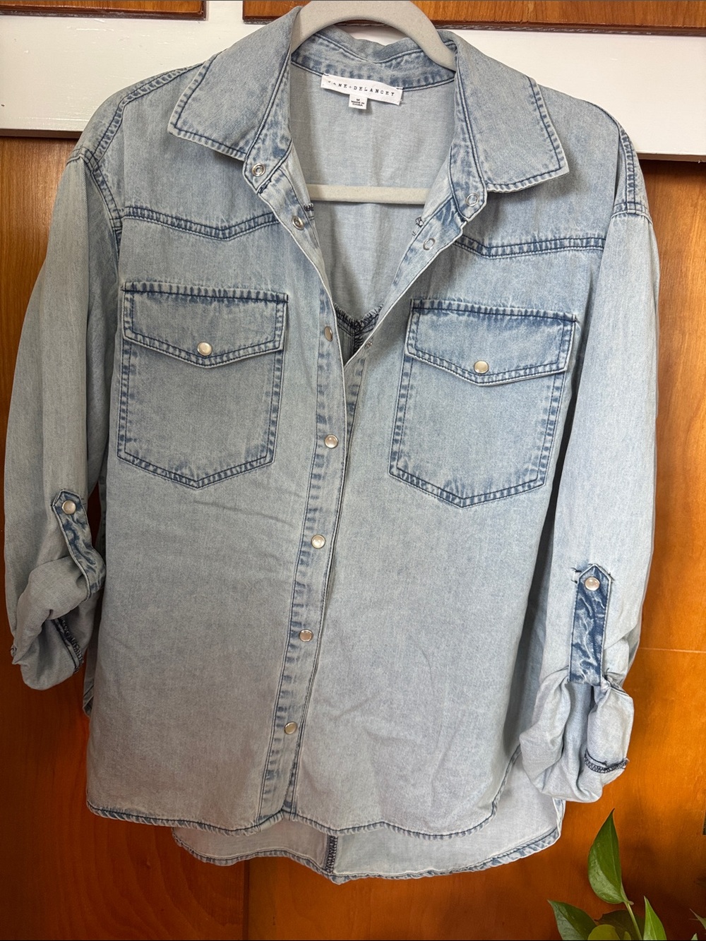 Jane + Delaney Light Wash Denim Button-Up Shirt